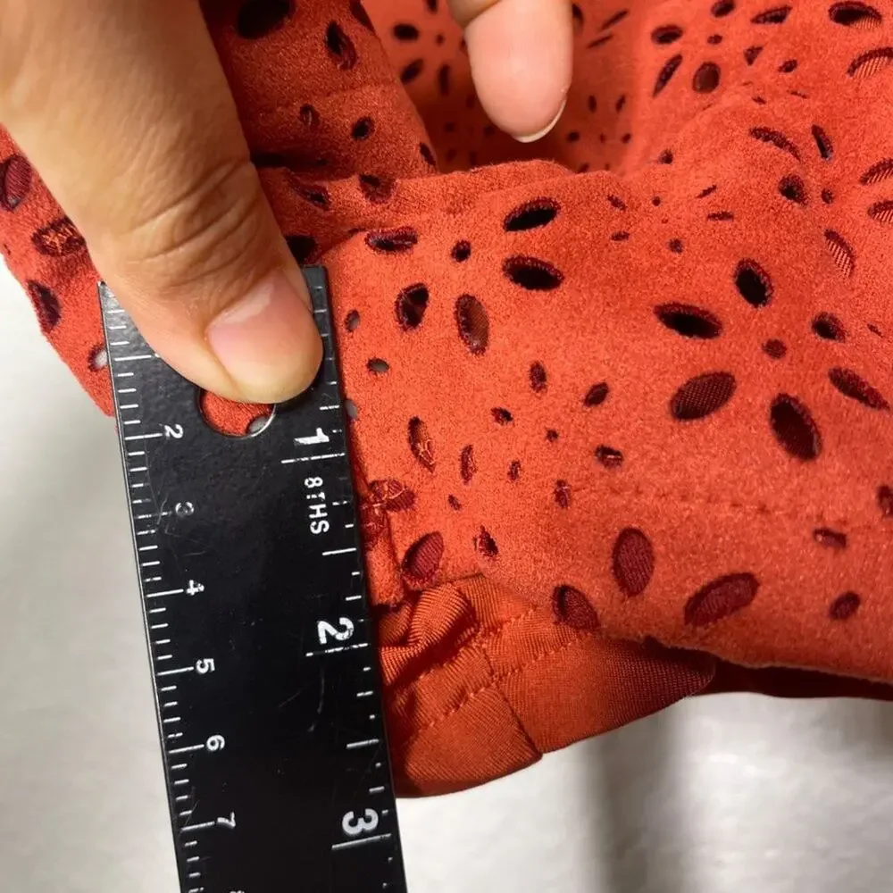 Forever 21 Womens Shorts Size S Burnt Orange Floral Short Shorts Pull On - Picture 7 of 13
